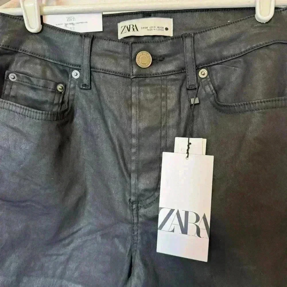 Zara women’s 4 black The Dreed Flare Pants high waist cropped NWT casual career - Picture 11 of 12